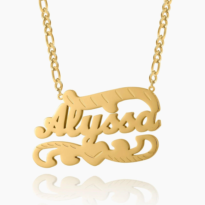 Colar Figaro Personalizado com Nome e Coração - Wulgor