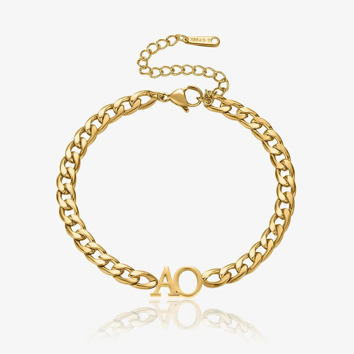 Pulseira Cuban Personalizada com Iniciais - Wulgor