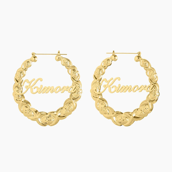 Argolas Bamboo XOXO Personalizadas com Nome - Wulgor