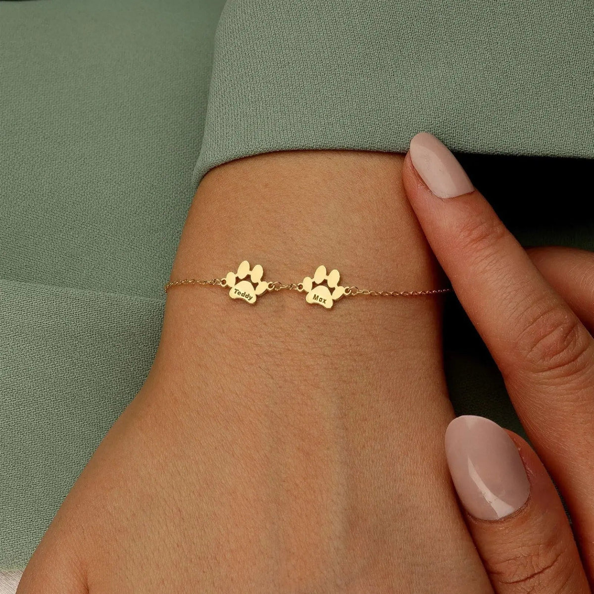 Pulseira Personalizada com Pata e Nome