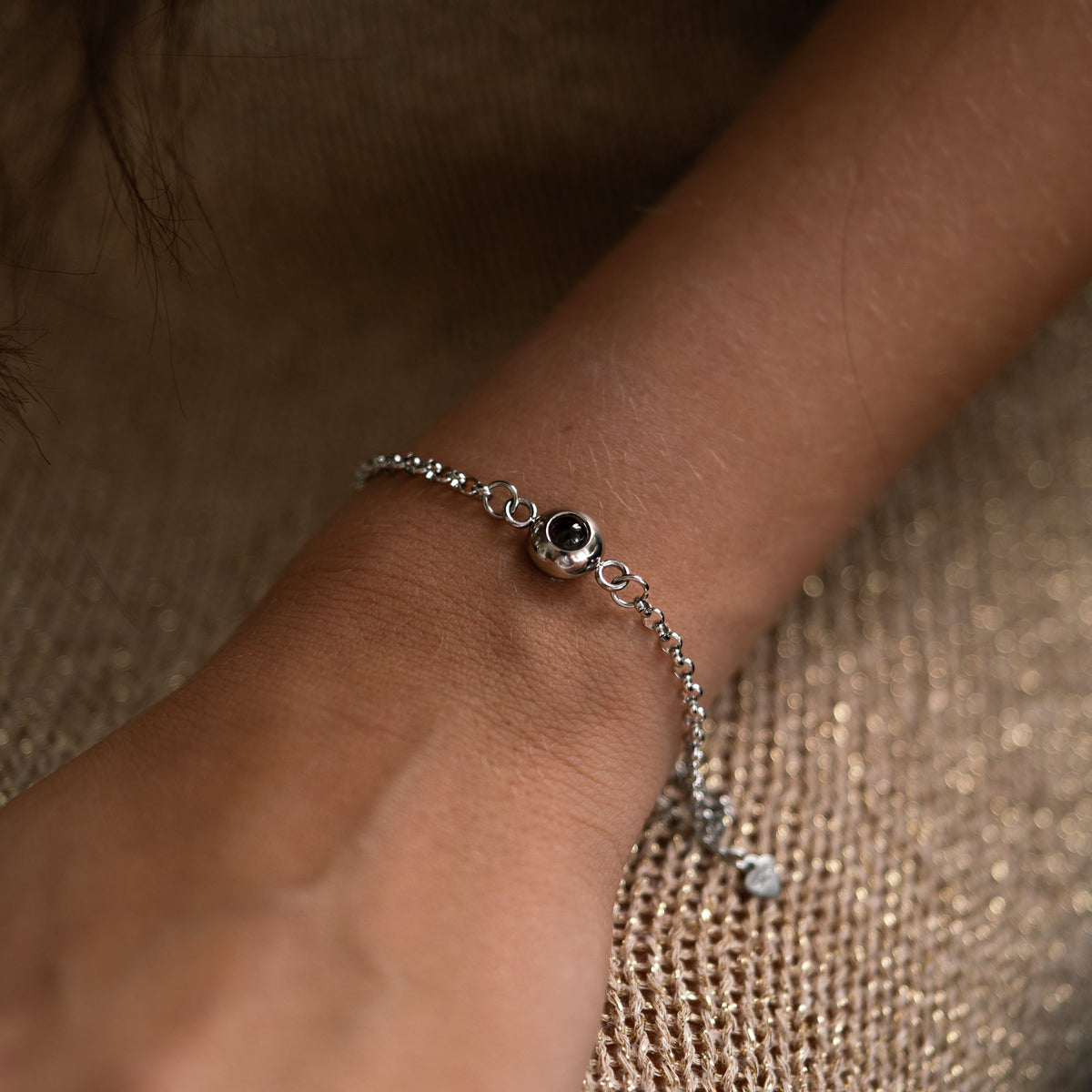 Pulseira Personalizada com Foto - Corrente Rolo