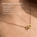Colar Duplo Coração com Caixa Rotativa Rosa Eterna