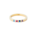 Princess-Cut Birthstone Band Ring
