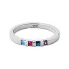 Princess-Cut Birthstone Band Ring
