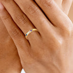 Princess-Cut Birthstone Band Ring