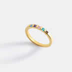 Princess-Cut Birthstone Band Ring