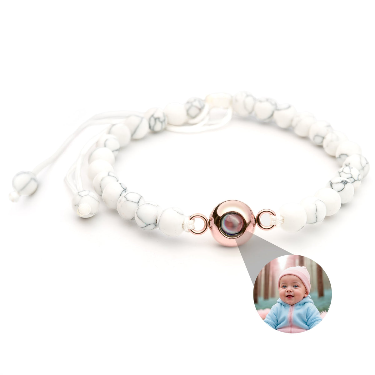 Pulseira Personalizada com Foto - Pérolas