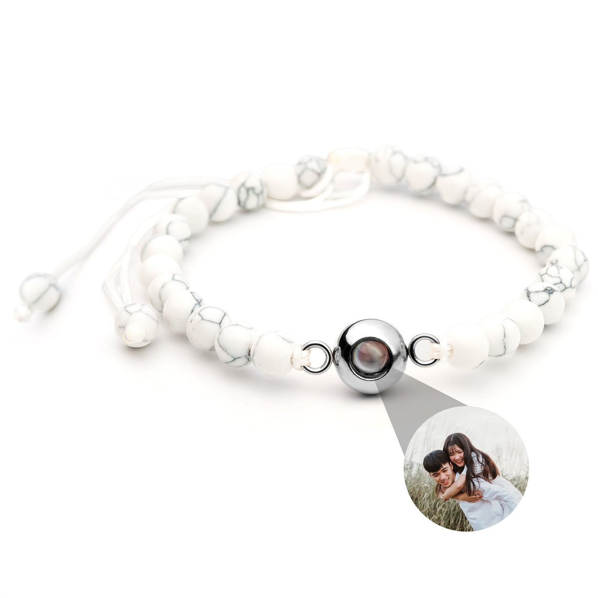 Pulseira Personalizada com Foto - Pérolas