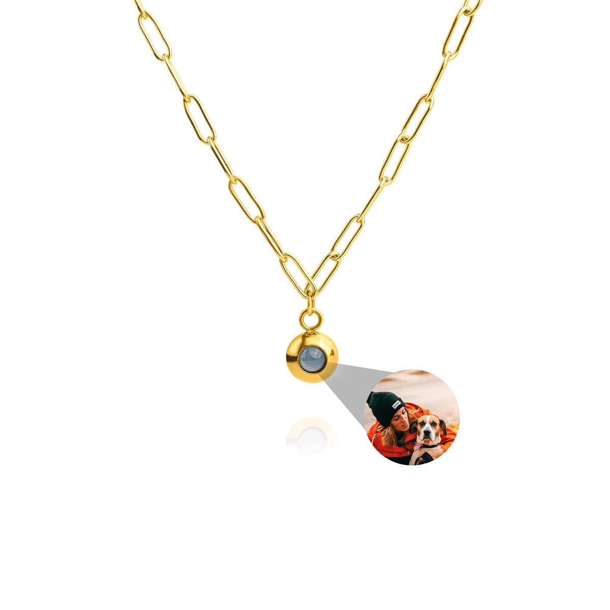 Colar Personalizado com Foto - Corrente Paperclip