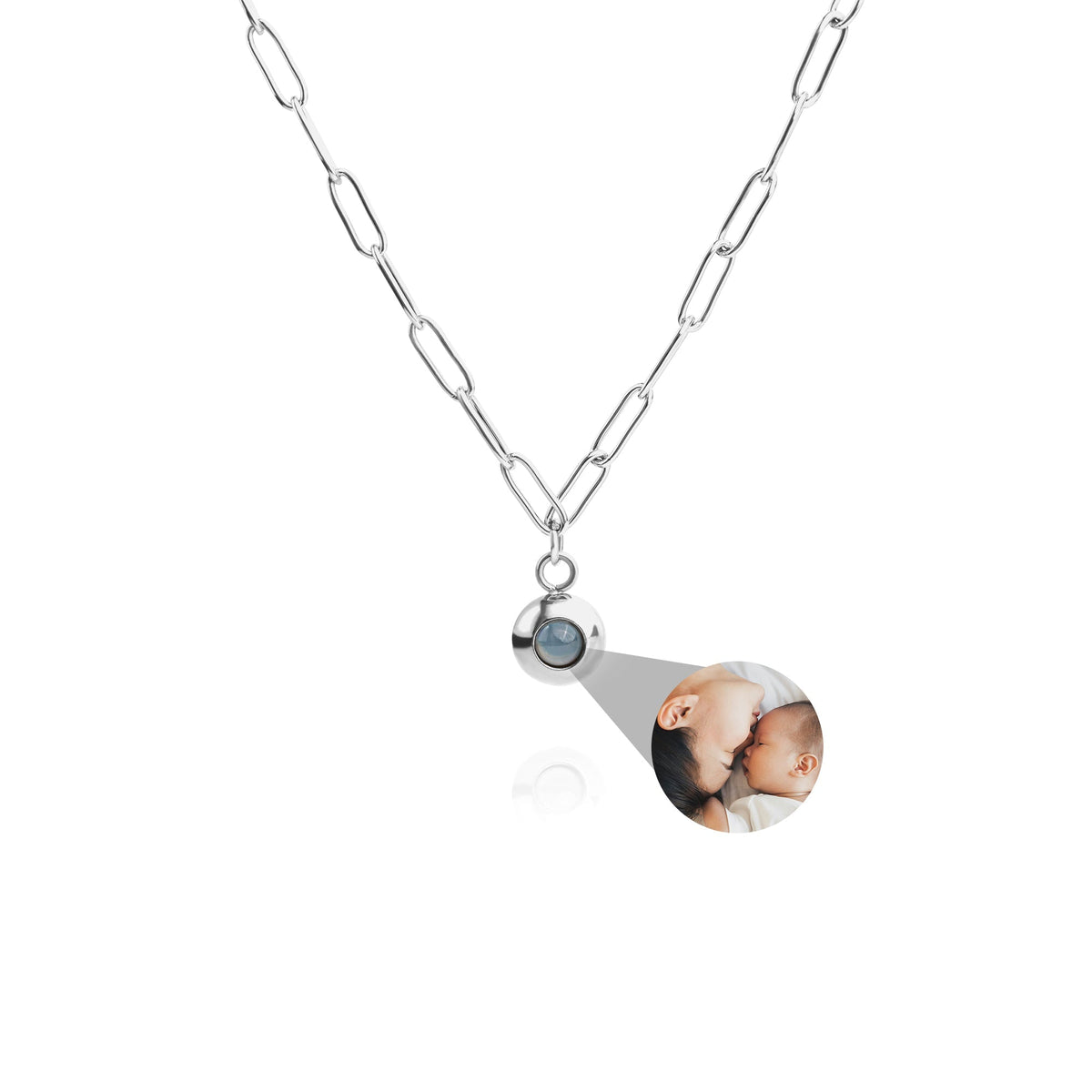 Colar Personalizado com Foto - Corrente Paperclip