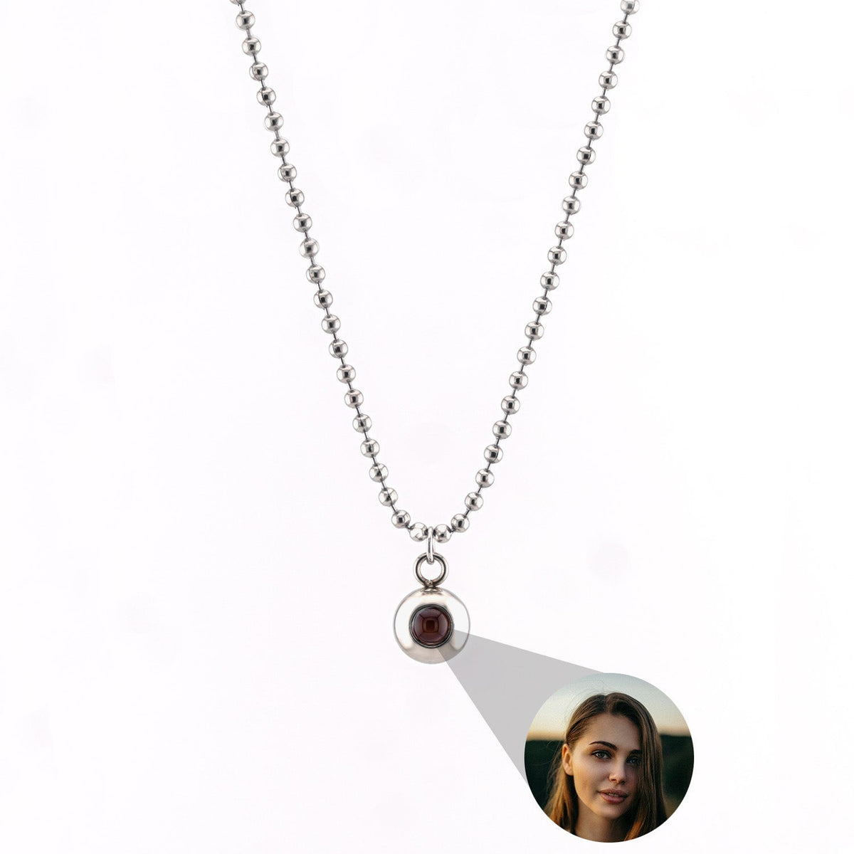 Colar Personalizado com Foto - Corrente de Bolinhas