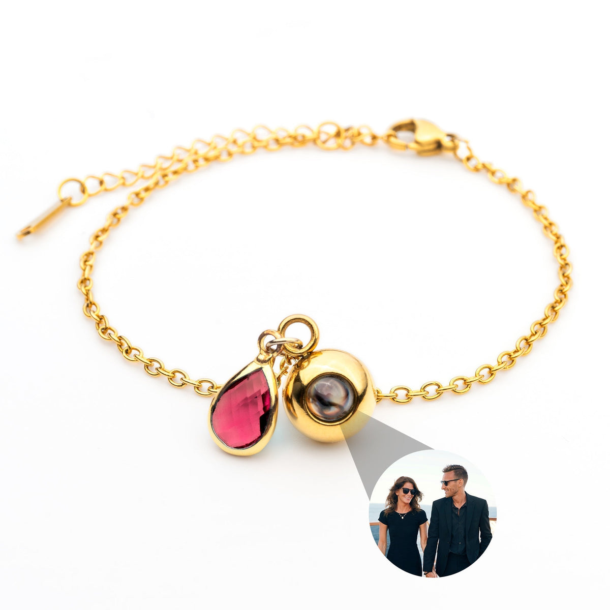 Pulseira Personalizada com Foto - Pedra de Nascimento