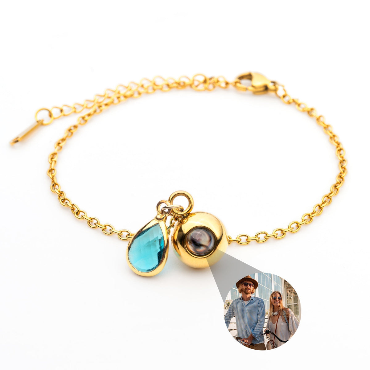 Pulseira Personalizada com Foto - Pedra de Nascimento