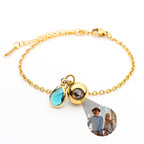 Pulseira Personalizada com Foto - Pedra de Nascimento