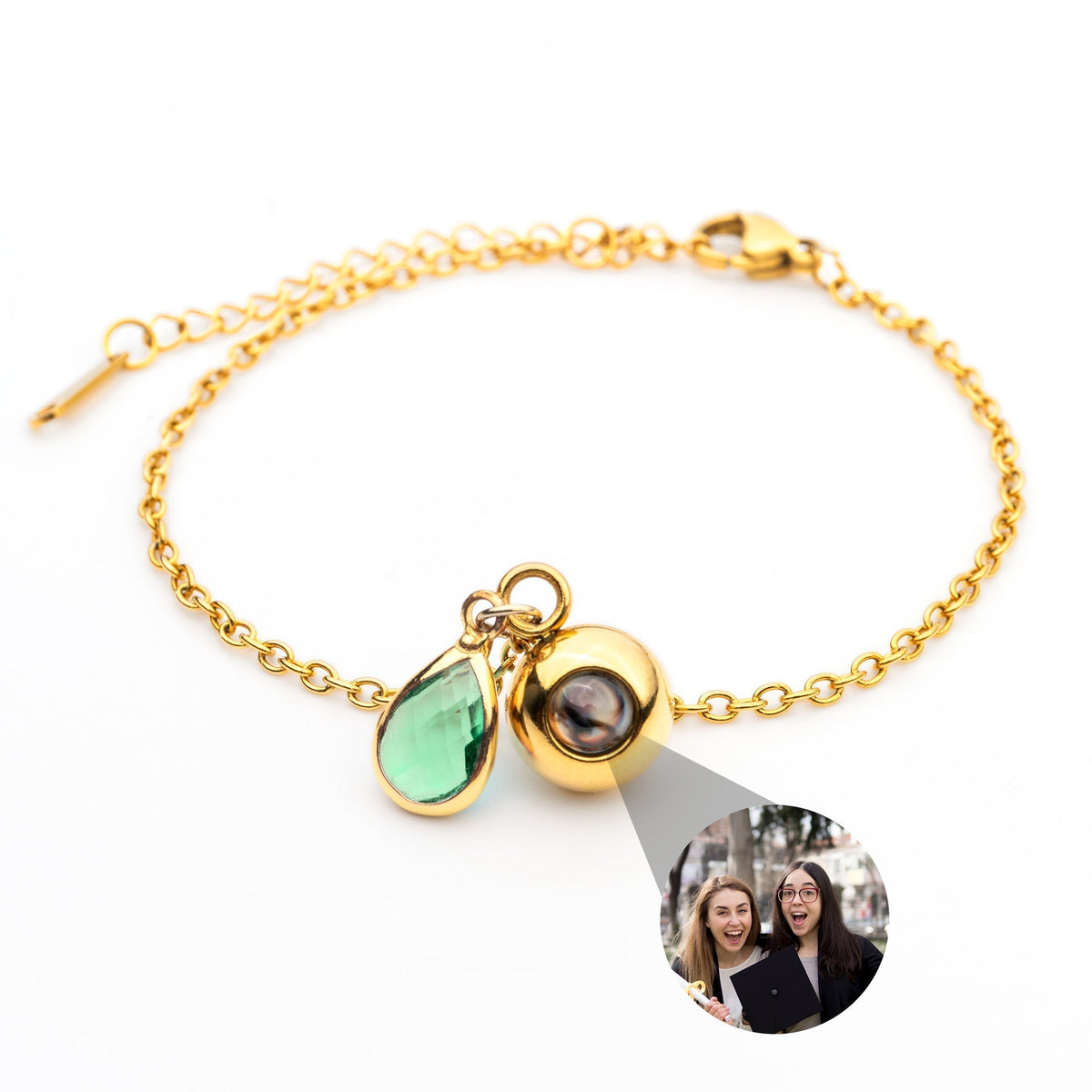 Pulseira Personalizada com Foto - Pedra de Nascimento
