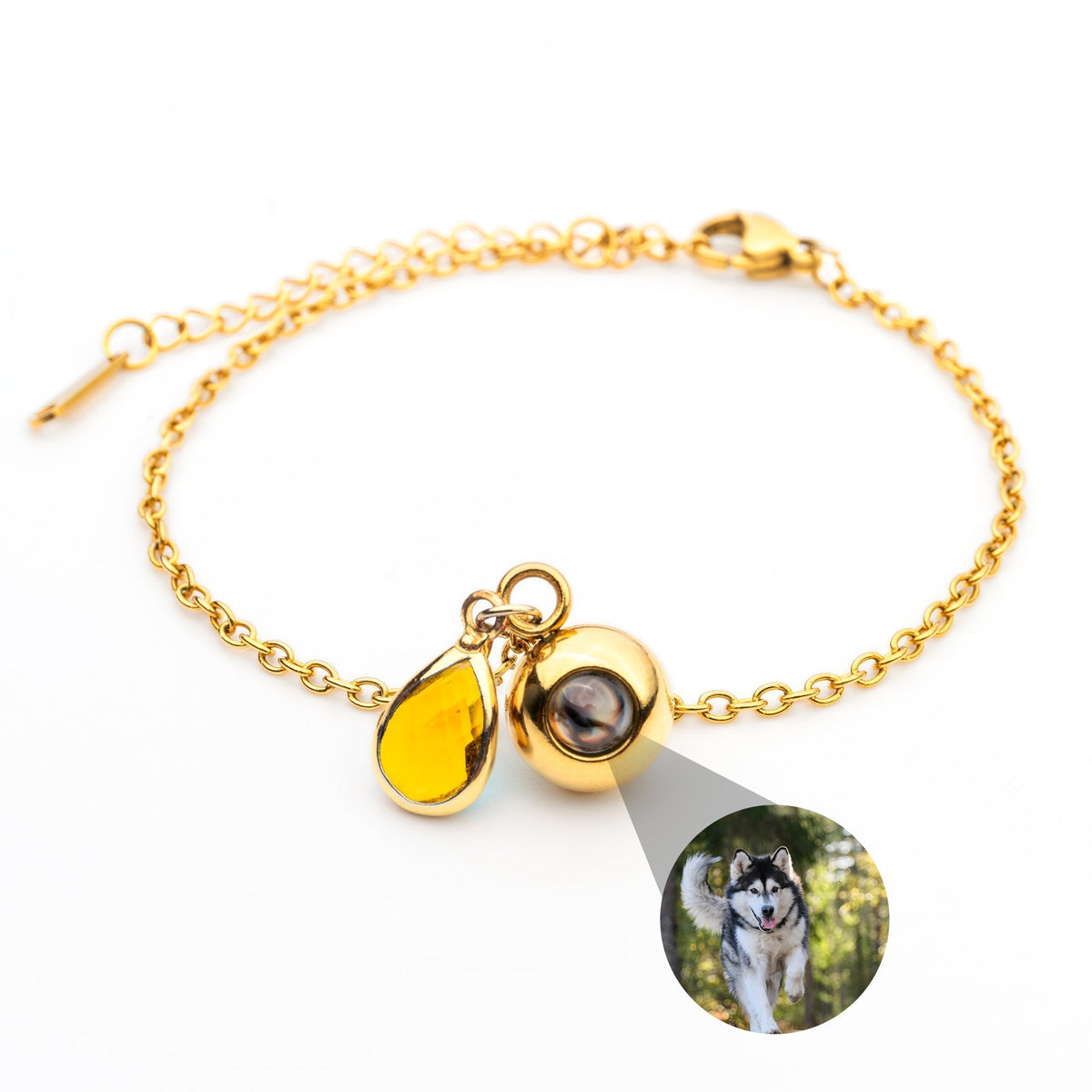 Pulseira Personalizada com Foto - Pedra de Nascimento