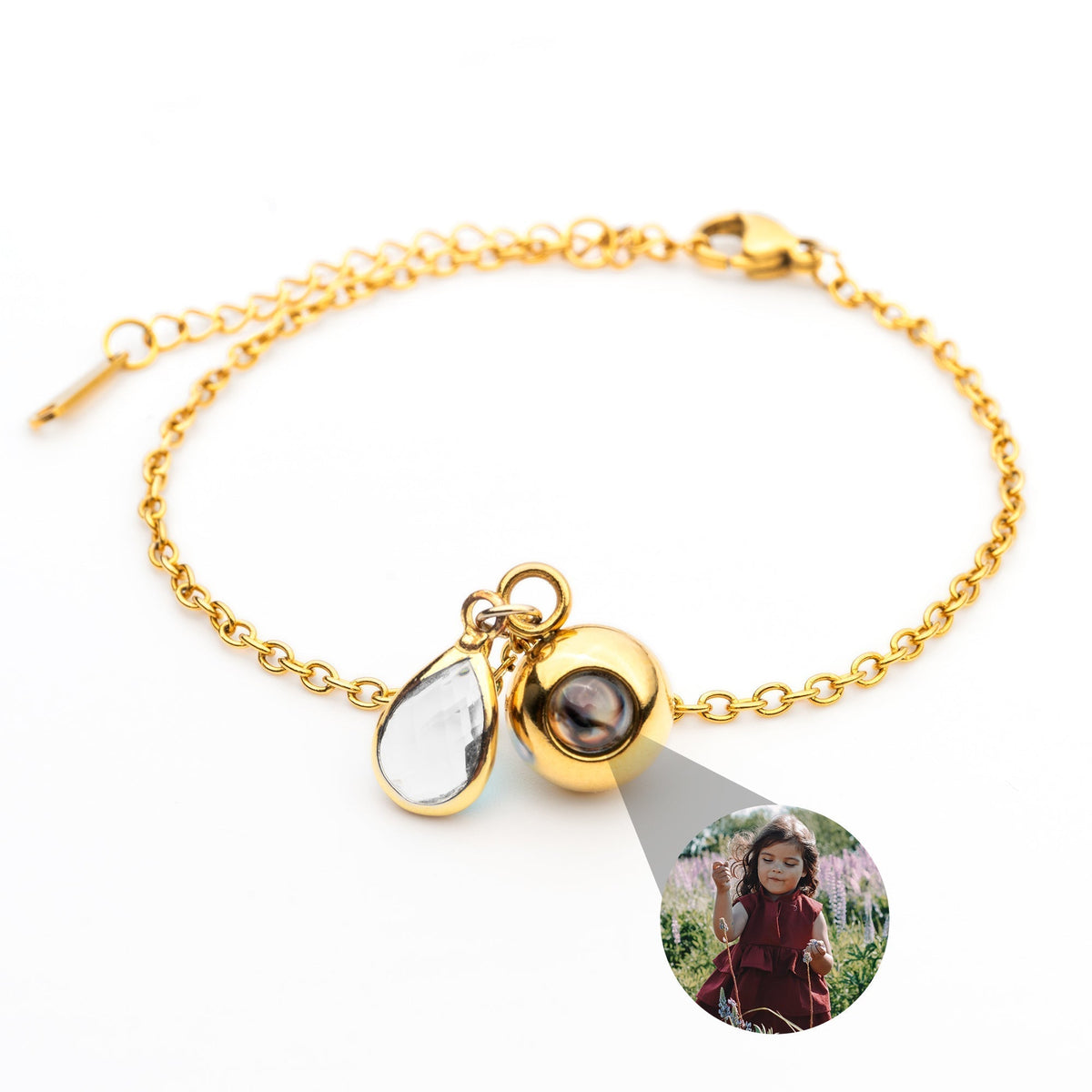 Pulseira Personalizada com Foto - Pedra de Nascimento