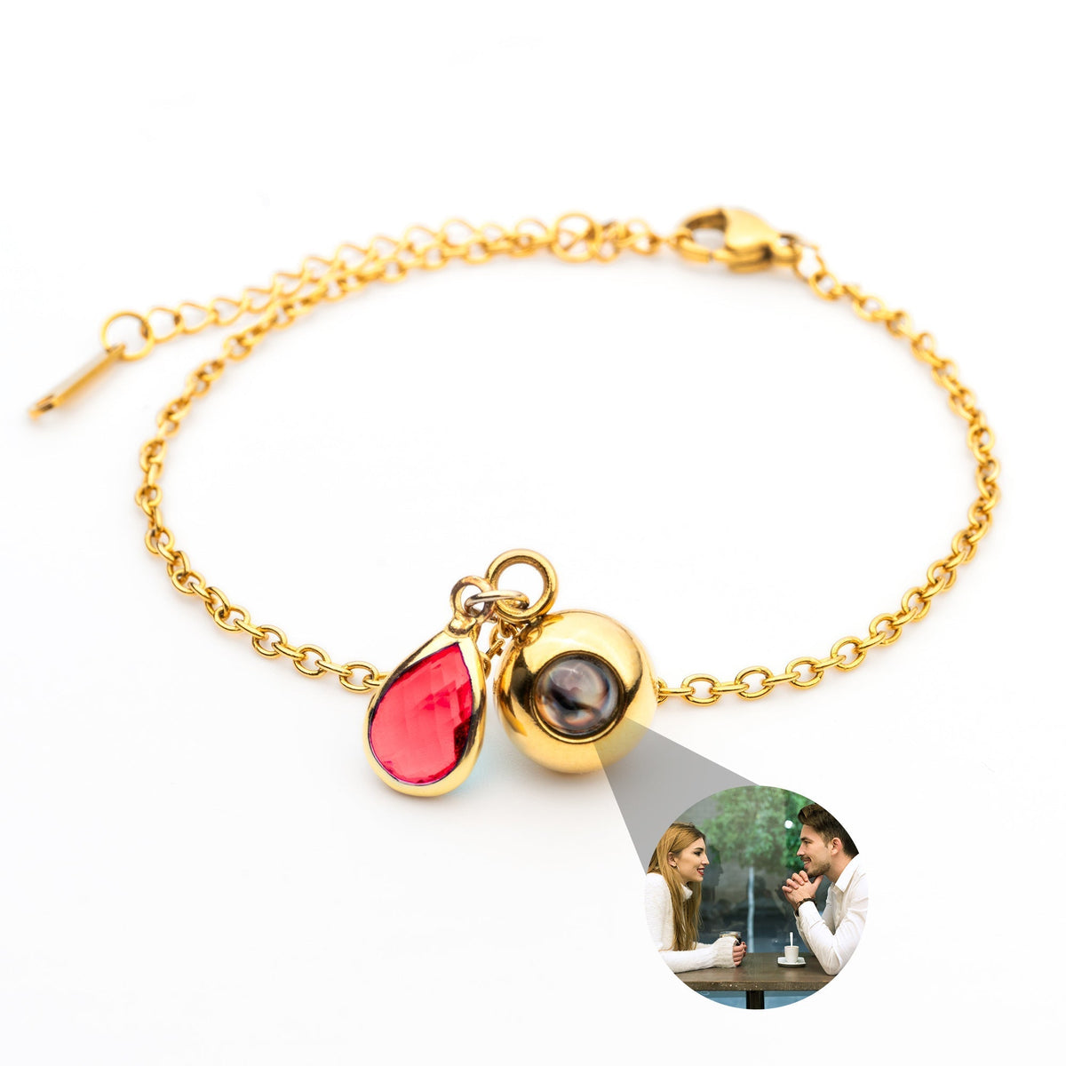 Pulseira Personalizada com Foto - Pedra de Nascimento