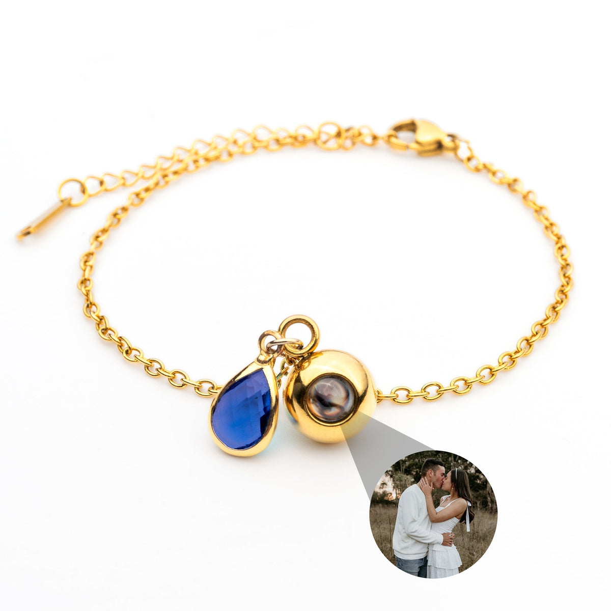 Pulseira Personalizada com Foto - Pedra de Nascimento