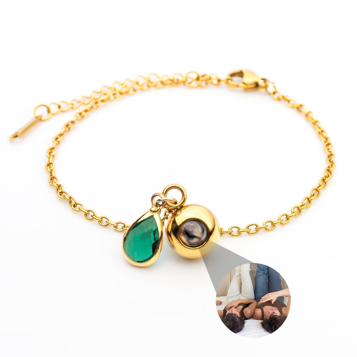 Pulseira Personalizada com Foto - Pedra de Nascimento