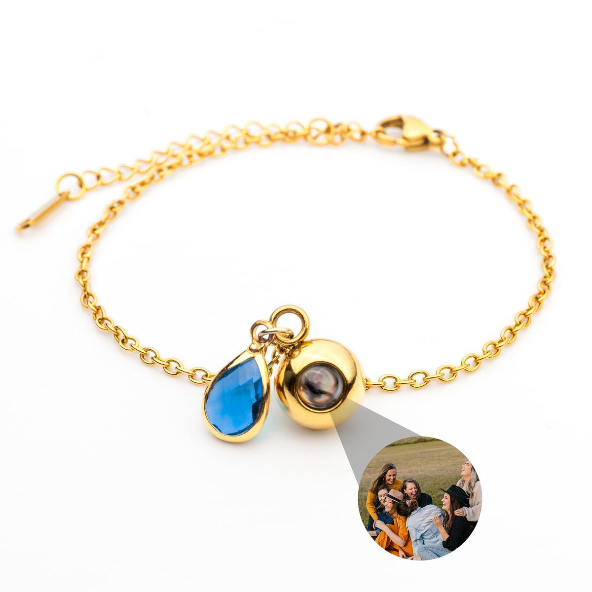 Pulseira Personalizada com Foto - Pedra de Nascimento