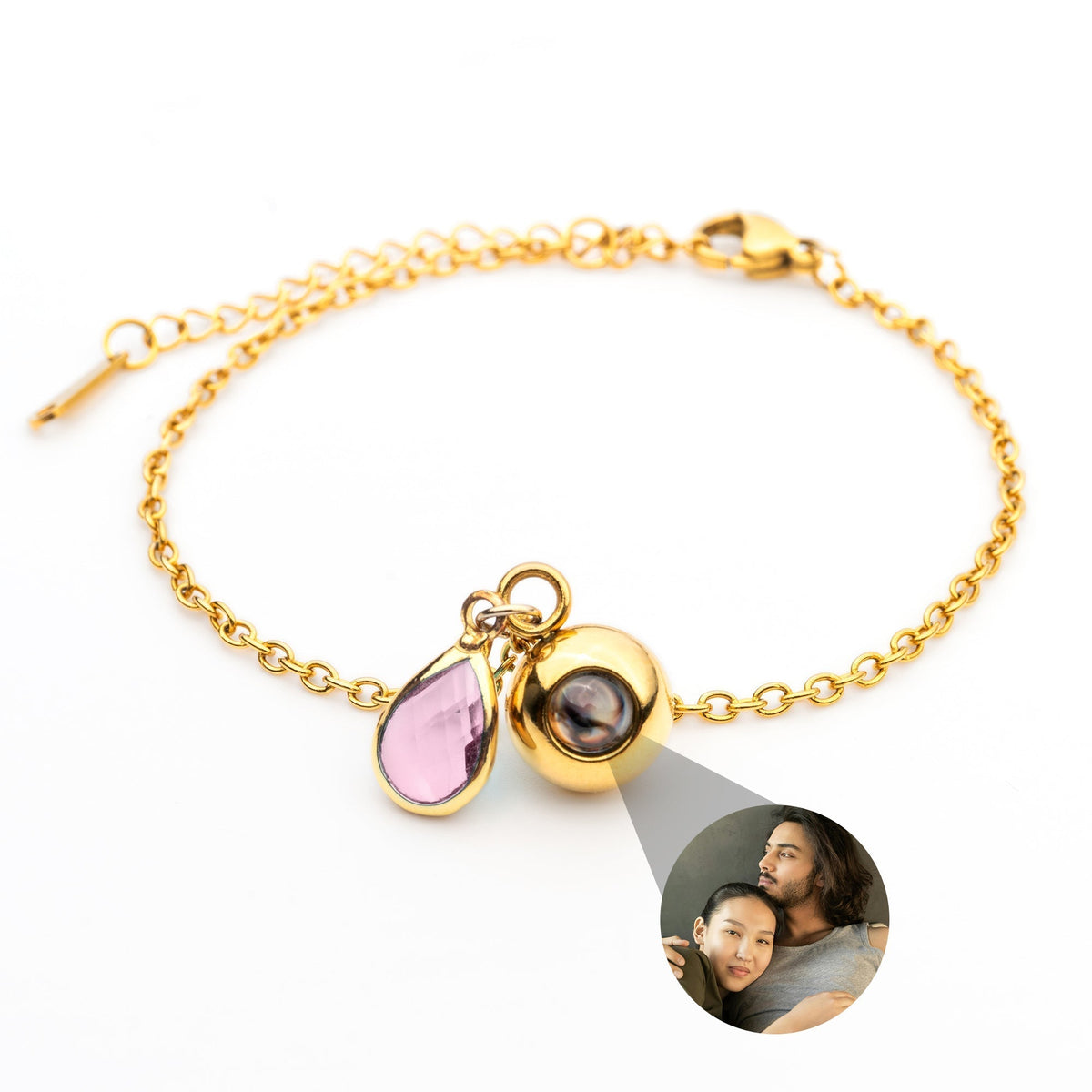 Pulseira Personalizada com Foto - Pedra de Nascimento