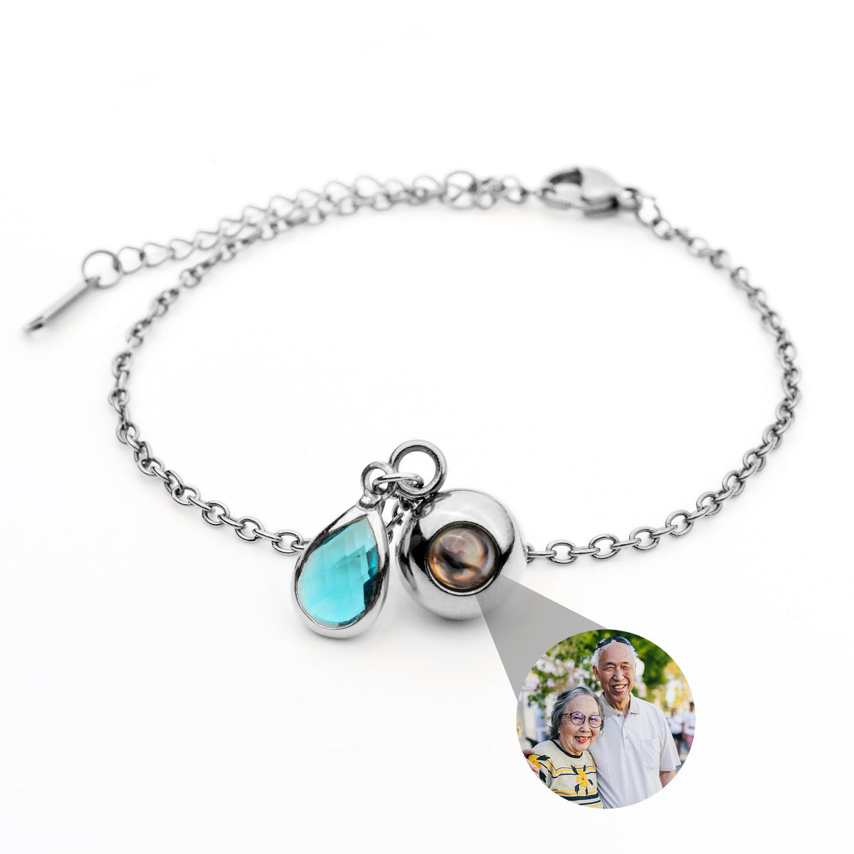 Pulseira Personalizada com Foto - Pedra de Nascimento