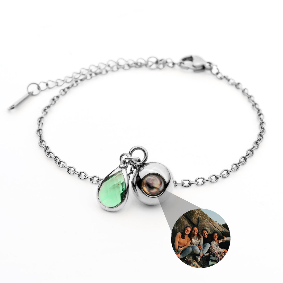 Pulseira Personalizada com Foto - Pedra de Nascimento
