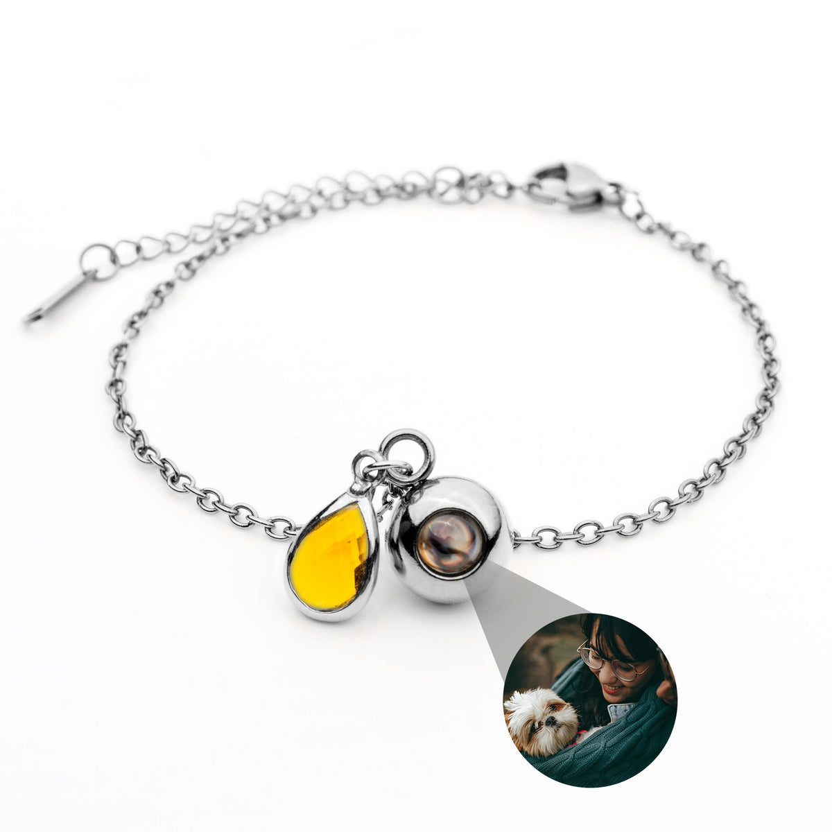 Pulseira Personalizada com Foto - Pedra de Nascimento