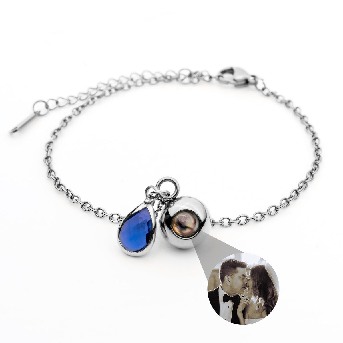 Pulseira Personalizada com Foto - Pedra de Nascimento