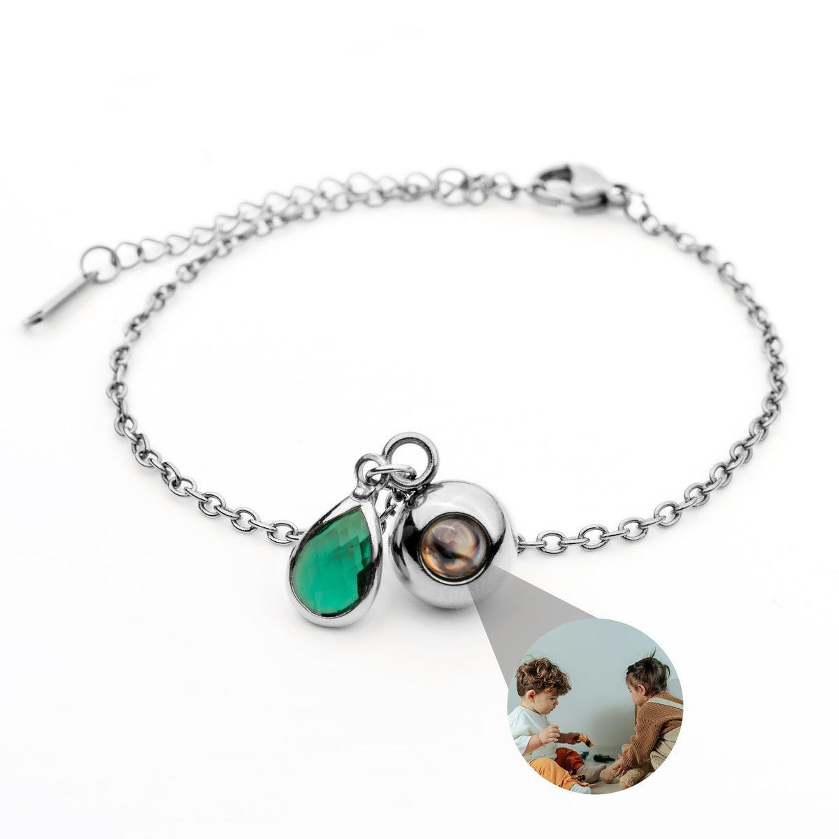 Pulseira Personalizada com Foto - Pedra de Nascimento