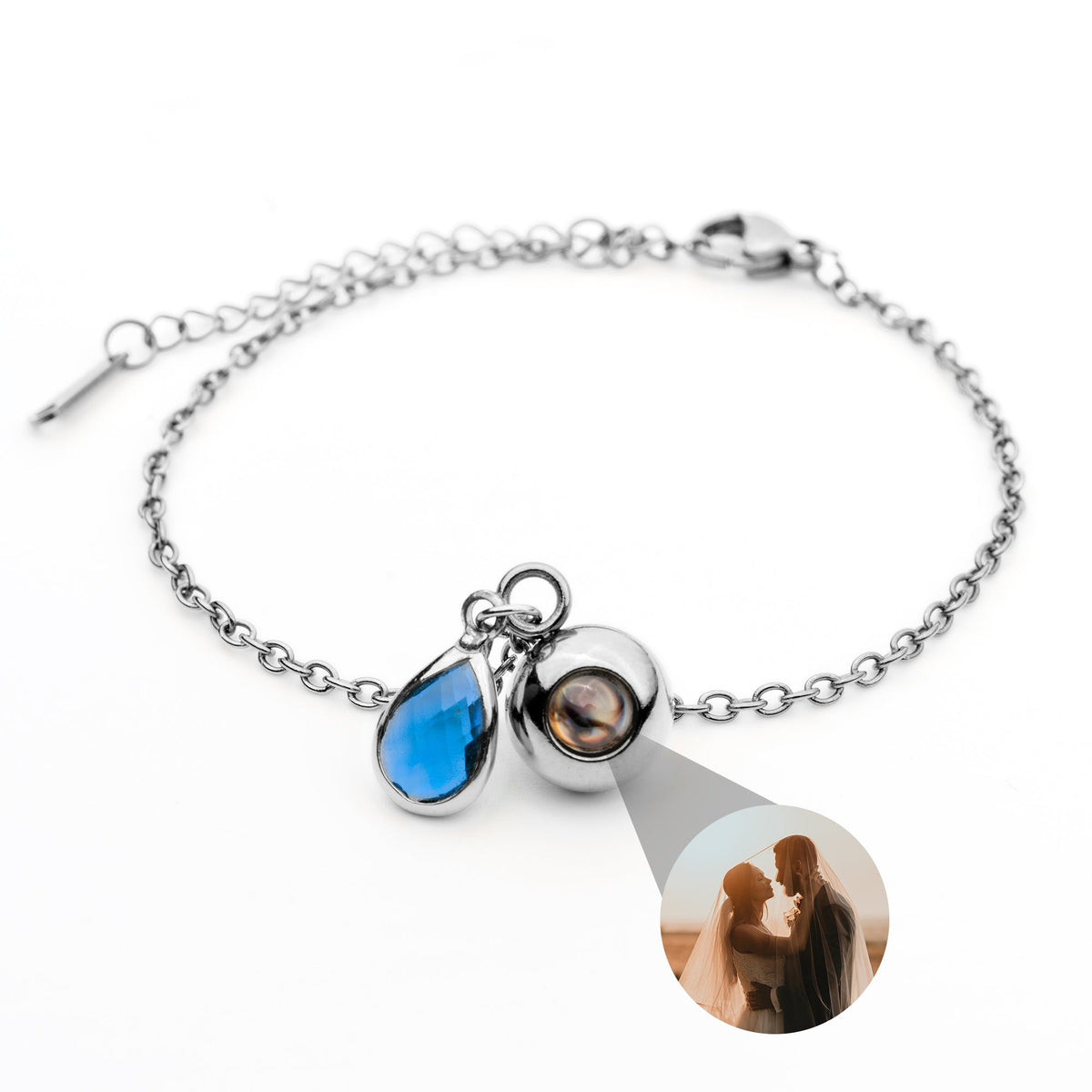 Pulseira Personalizada com Foto - Pedra de Nascimento