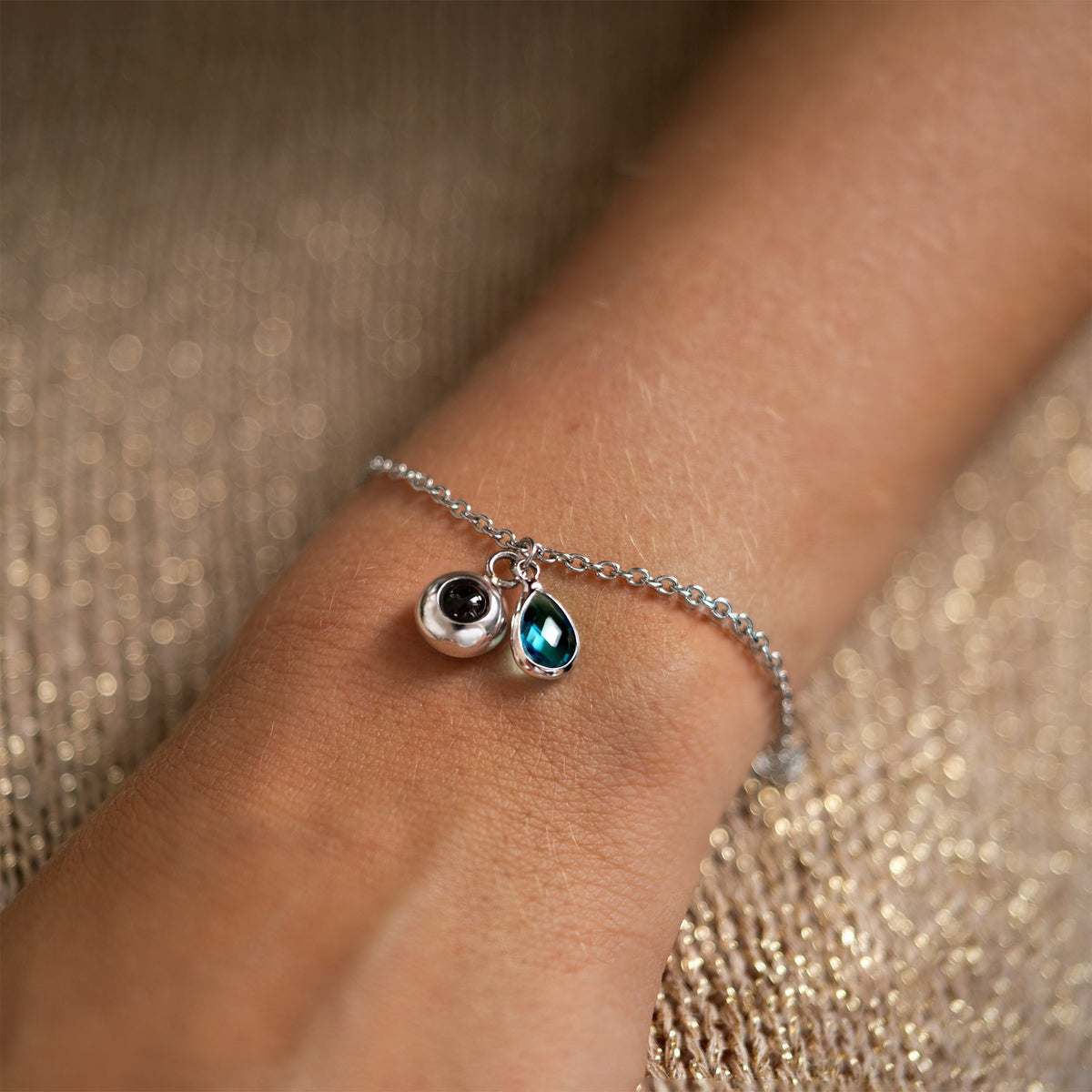 Pulseira Personalizada com Foto - Pedra de Nascimento