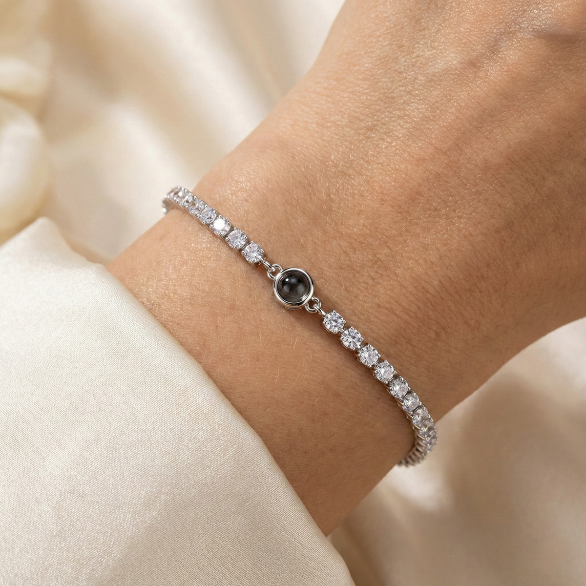 Pulseira Personalizada com Foto - Tennis Zircónia