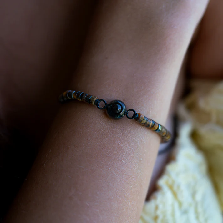 Pulseira Personalizada com Foto - Pedra Preciosa Heishi