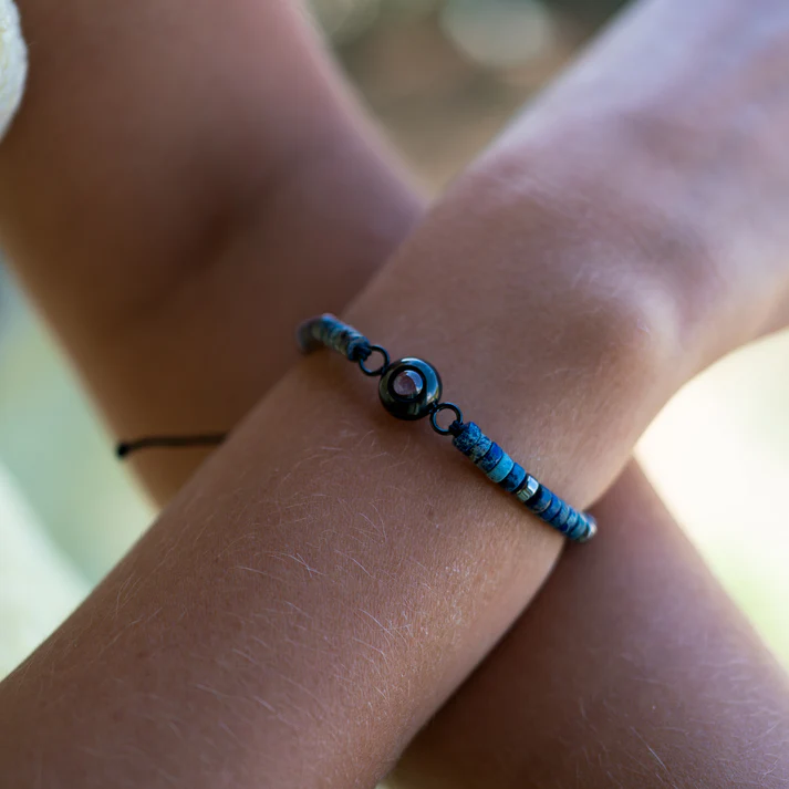 Pulseira Personalizada com Foto - Pedra Preciosa Heishi