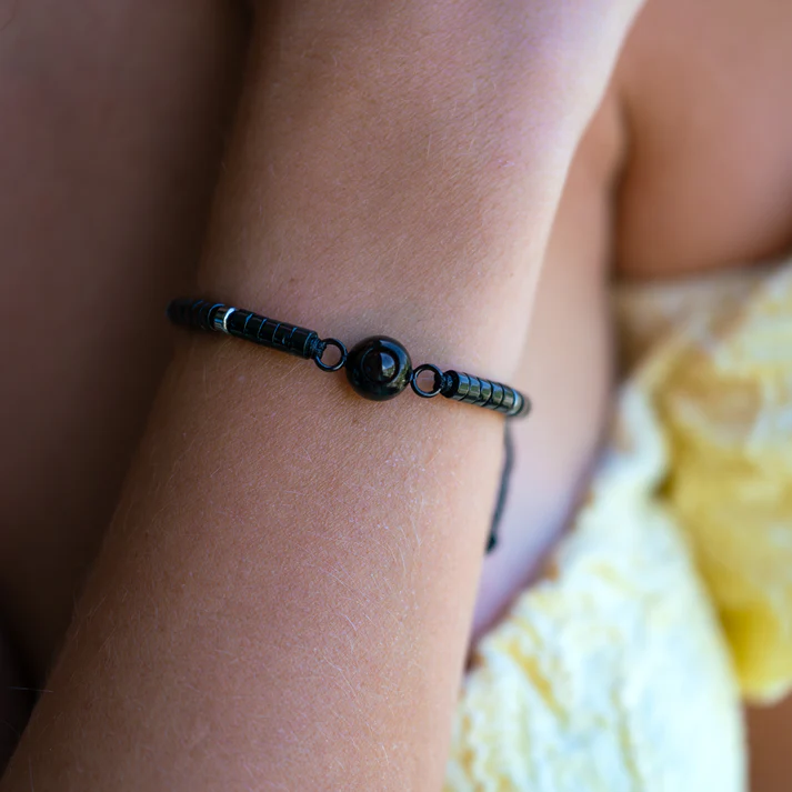 Pulseira Personalizada com Foto - Pedra Preciosa Heishi