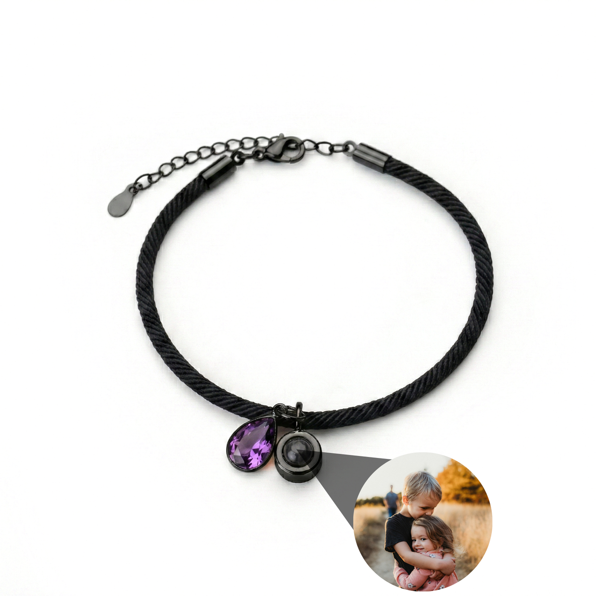 Pulseira com Foto Personalizada - Essence com Pedra de Nascimento