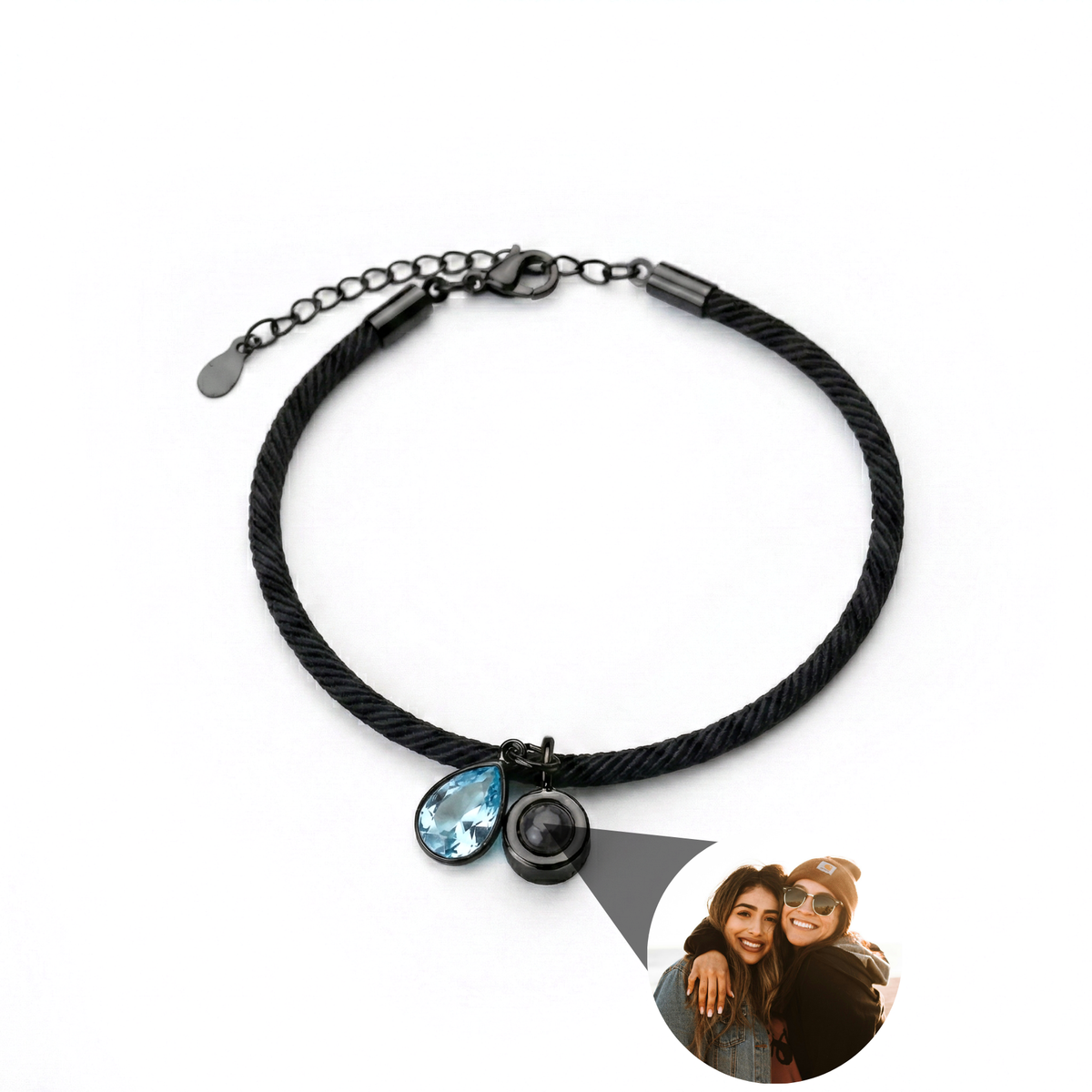 Pulseira com Foto Personalizada - Essence com Pedra de Nascimento