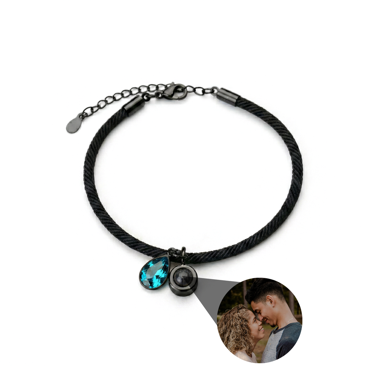 Pulseira com Foto Personalizada - Essence com Pedra de Nascimento