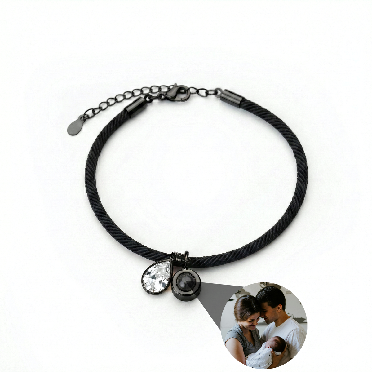 Pulseira com Foto Personalizada - Essence com Pedra de Nascimento