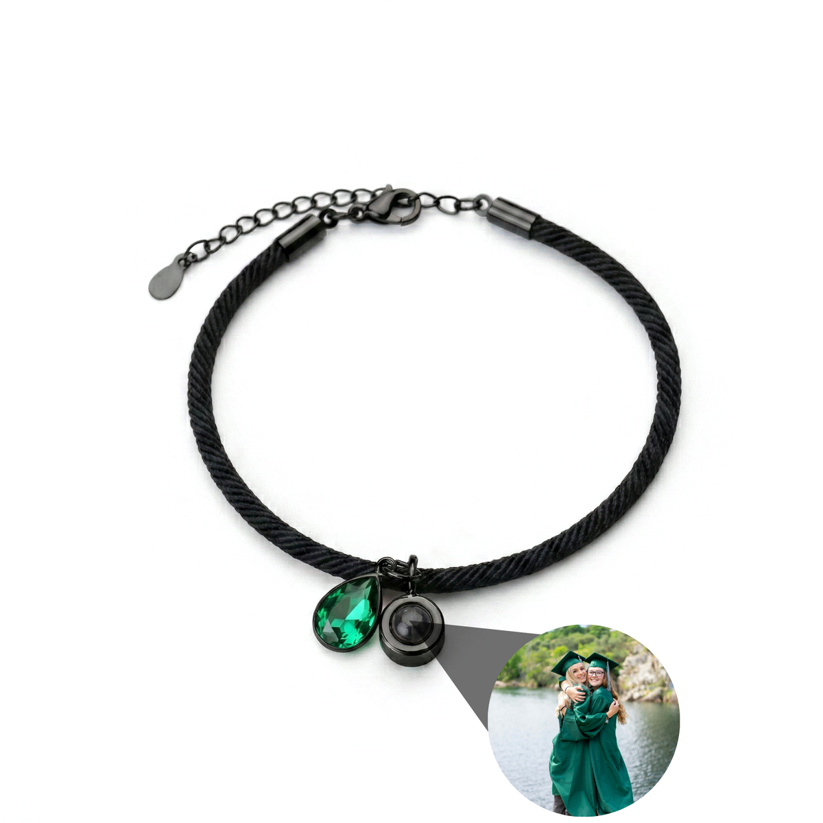 Pulseira com Foto Personalizada - Essence com Pedra de Nascimento