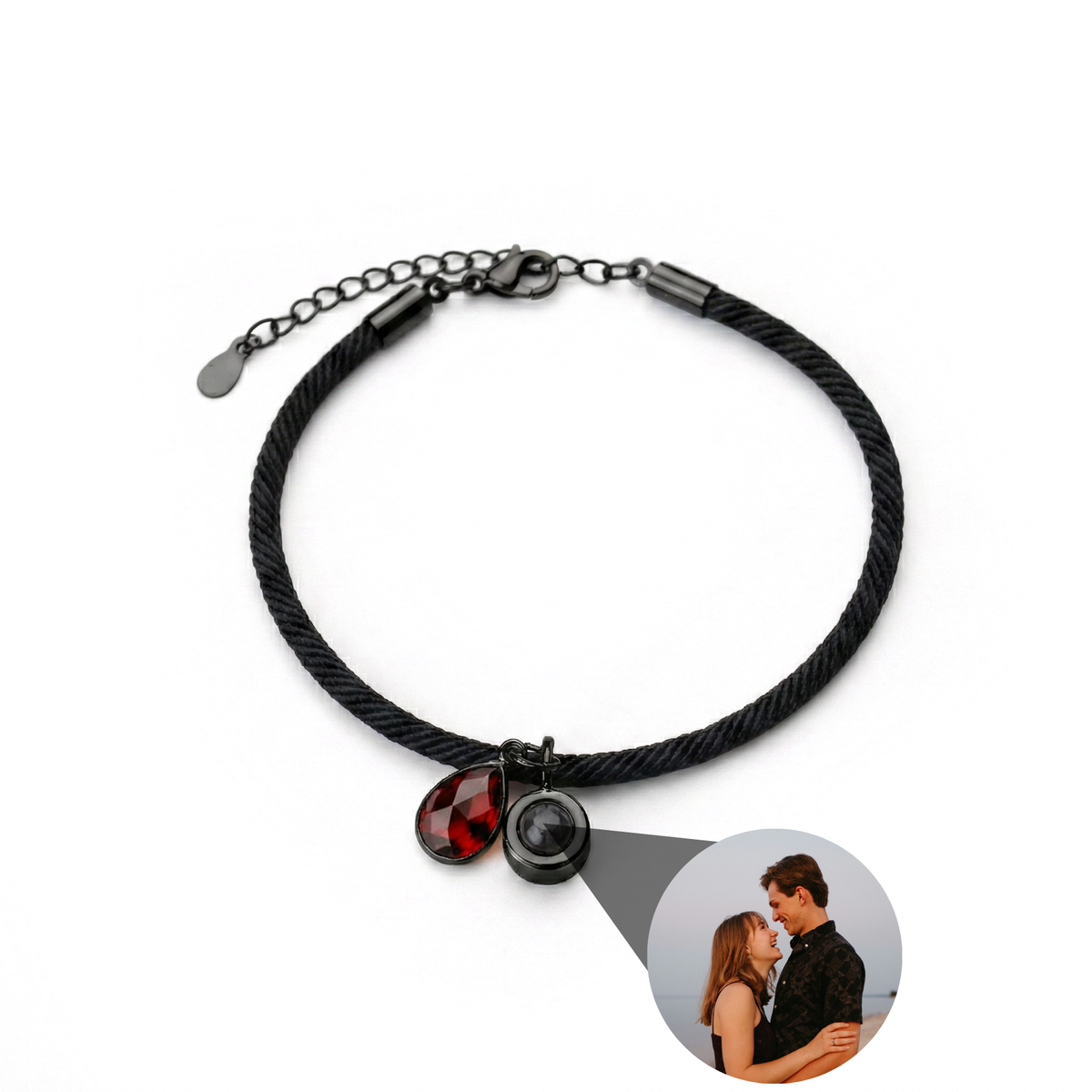 Pulseira com Foto Personalizada - Essence com Pedra de Nascimento