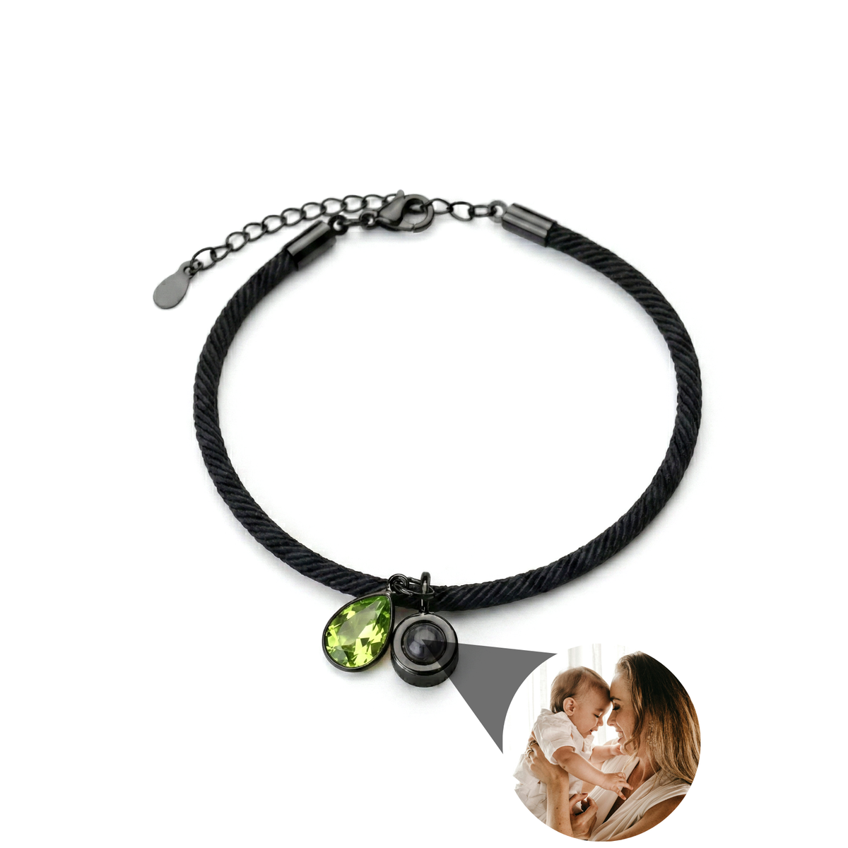 Pulseira com Foto Personalizada - Essence com Pedra de Nascimento