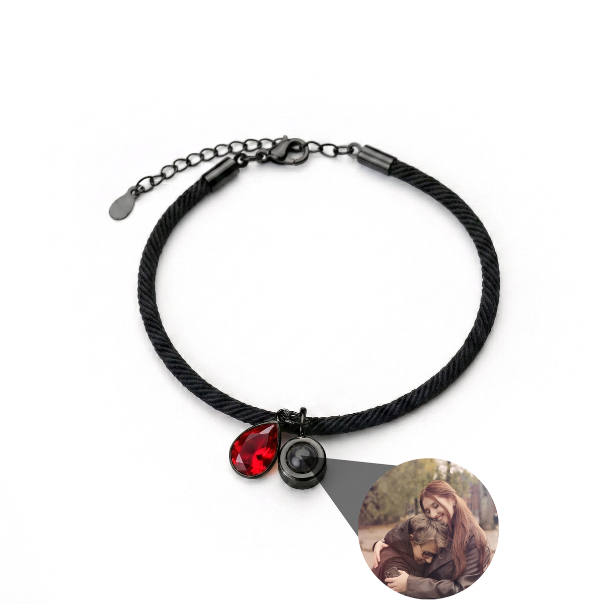 Pulseira com Foto Personalizada - Essence com Pedra de Nascimento