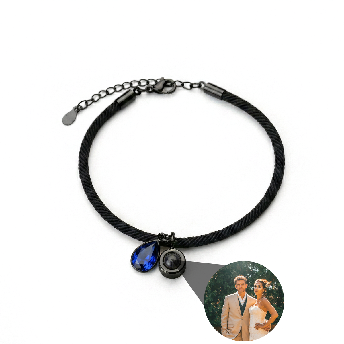 Pulseira com Foto Personalizada - Essence com Pedra de Nascimento
