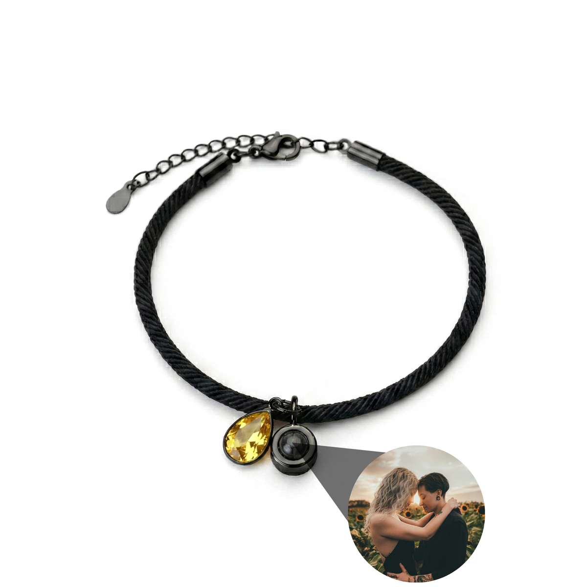Pulseira com Foto Personalizada - Essence com Pedra de Nascimento