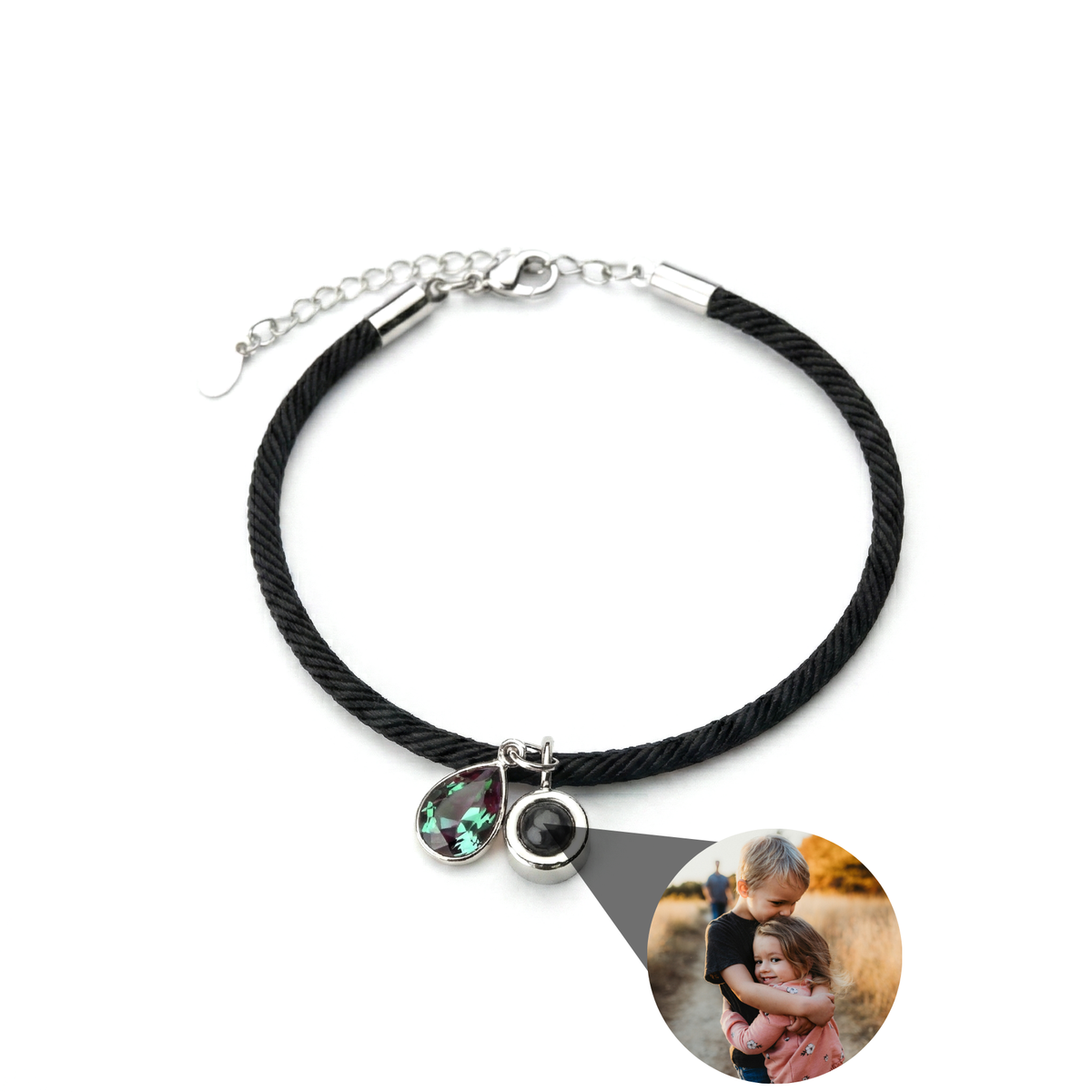 Pulseira com Foto Personalizada - Essence com Pedra de Nascimento