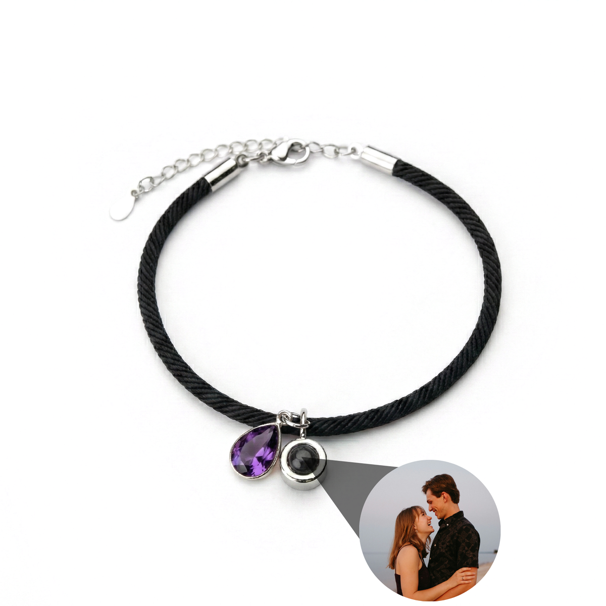 Pulseira com Foto Personalizada - Essence com Pedra de Nascimento