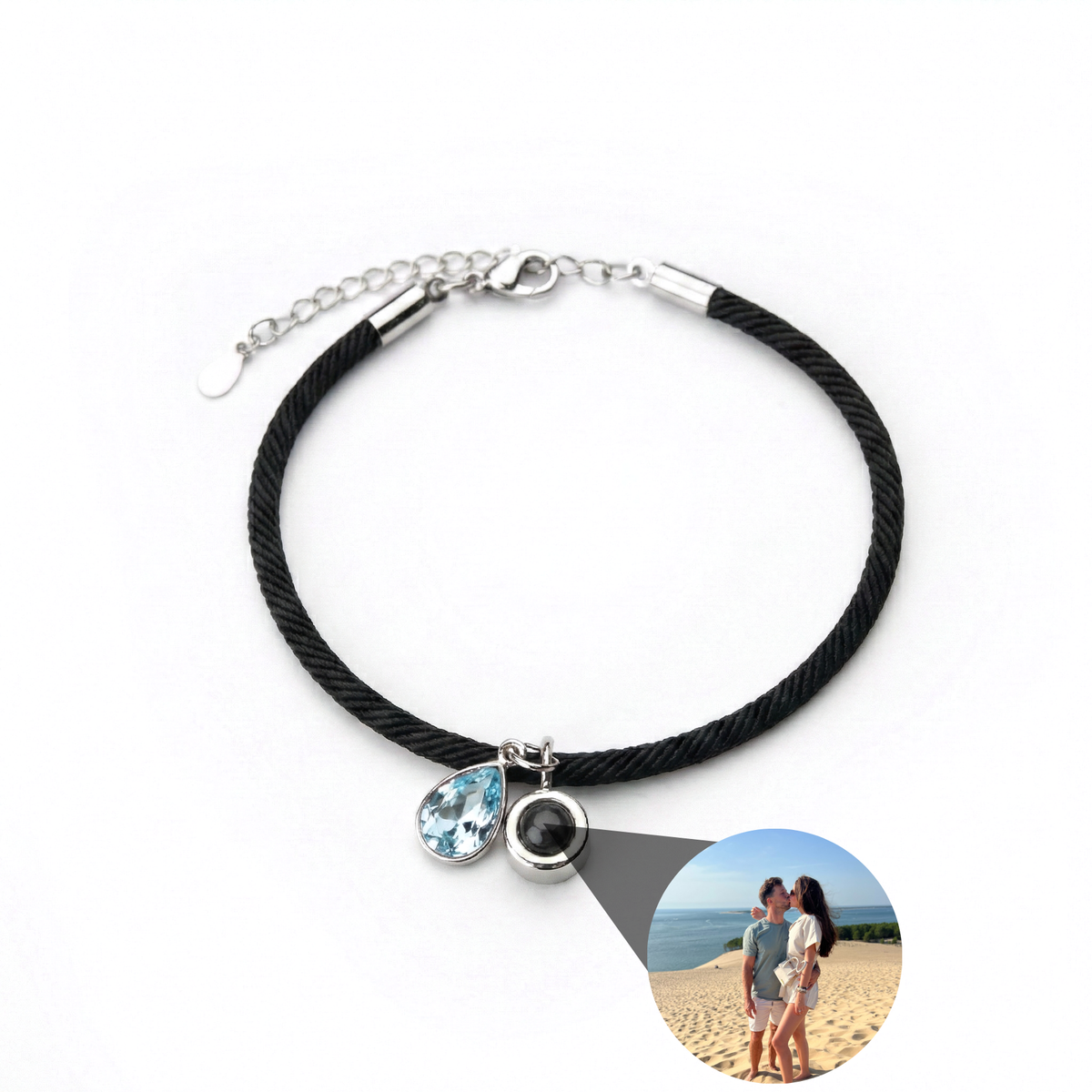 Pulseira com Foto Personalizada - Essence com Pedra de Nascimento